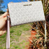 Michael Kors Jet Set Double Zip Phone Wristlet Vanilla Signature MK Powder Blush Michael Kors Wallets